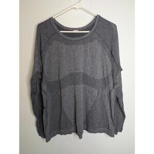 Athleta Gray Long Sleeve Seamless Athletic Top Size XL